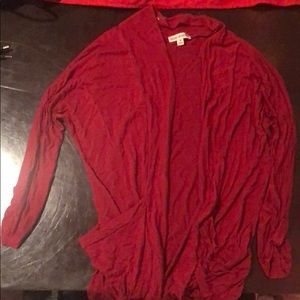 Red cardigan
